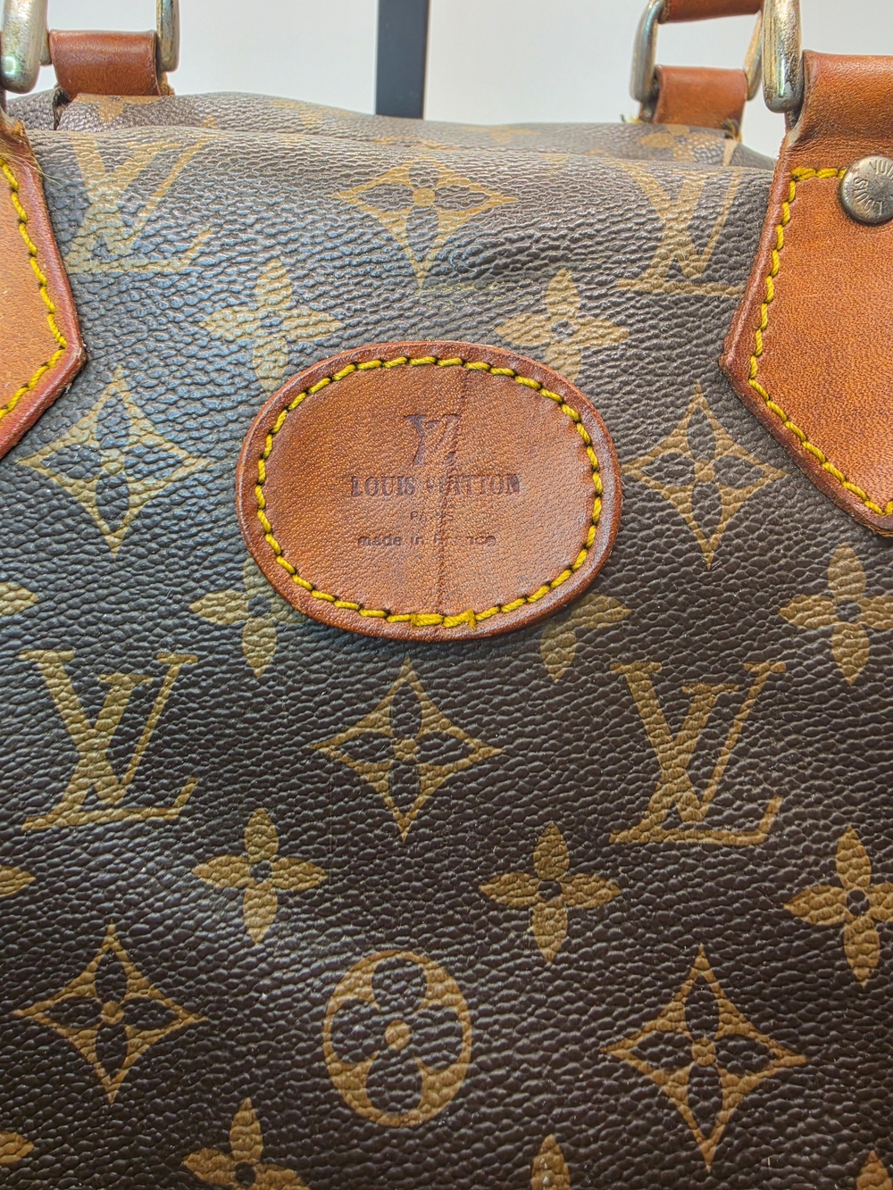 Vintage 1970 Louis Vuitton French Co Brown Monogram Canvas Speedy 30 Handbag - Picture 2 of 16